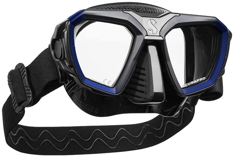 24_250_200_D_Mask_blue_black_Small_2 Scubapro D-Maske Tauchmaske mit Befestigungsadapter für HUD Tauchcomputer