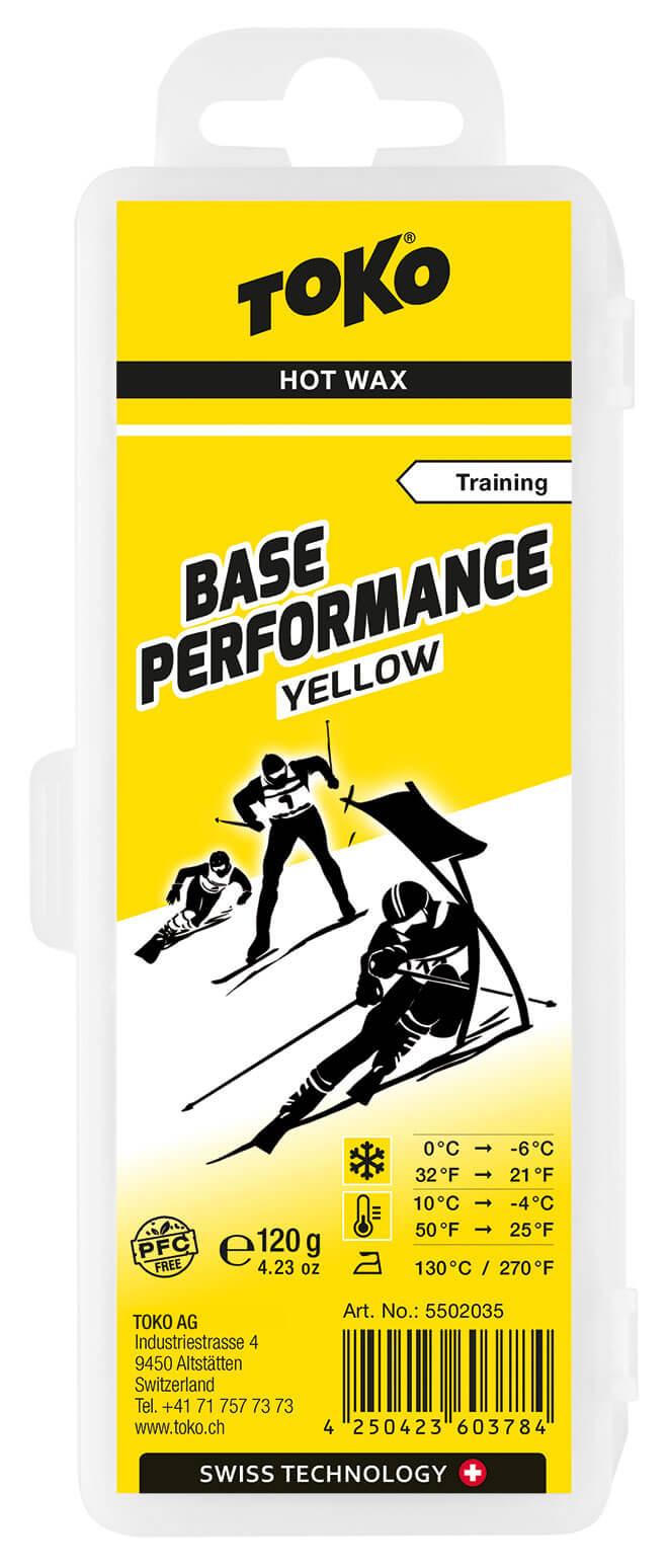 5502001_Base_Performance_yellow_120g TOKO BASE PERFORMANCE Hot Wax yellow 120g Skiwachs Skiwax