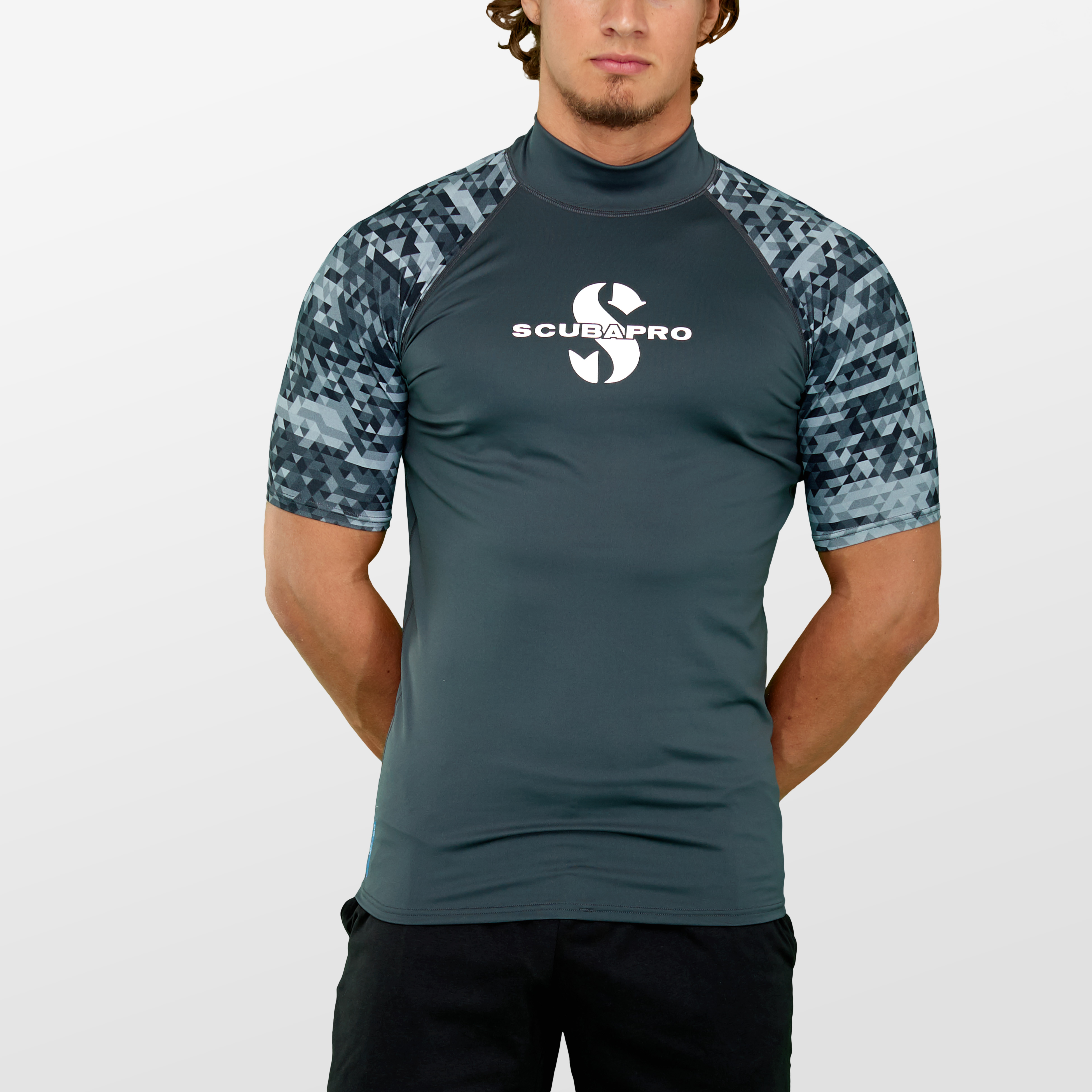 Scubapro GRAPHITE Rash Guard Kurzarm Herren Slim Fit UV-Shirt