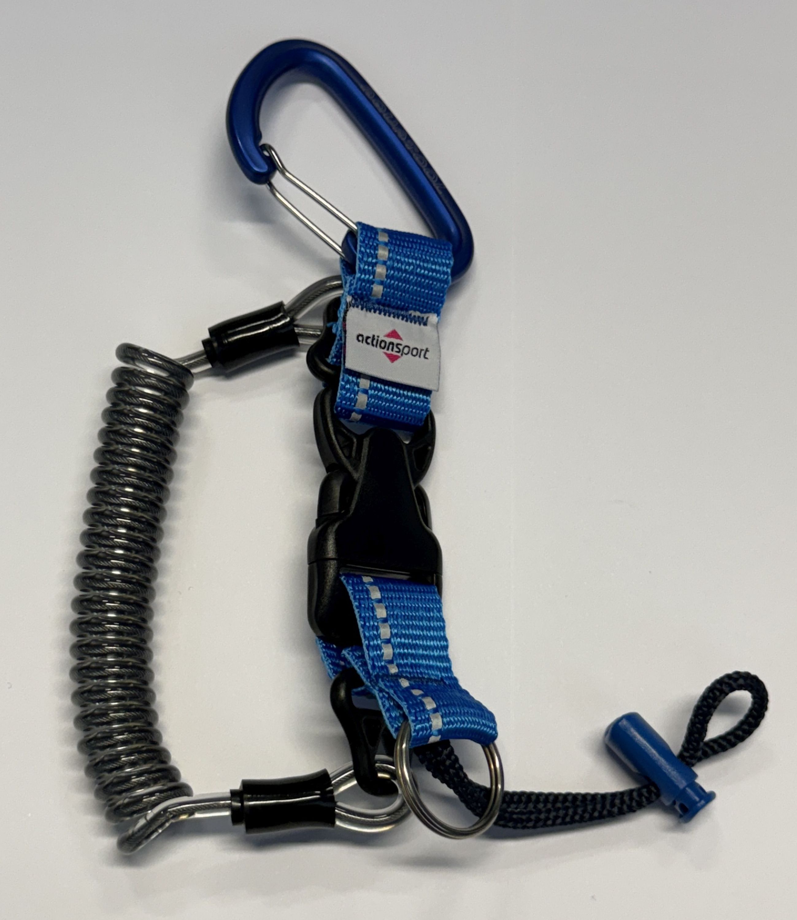 ActionSport INOX Spiralkabel mit Aluminium Karabiner 8 cm von Aquatool
