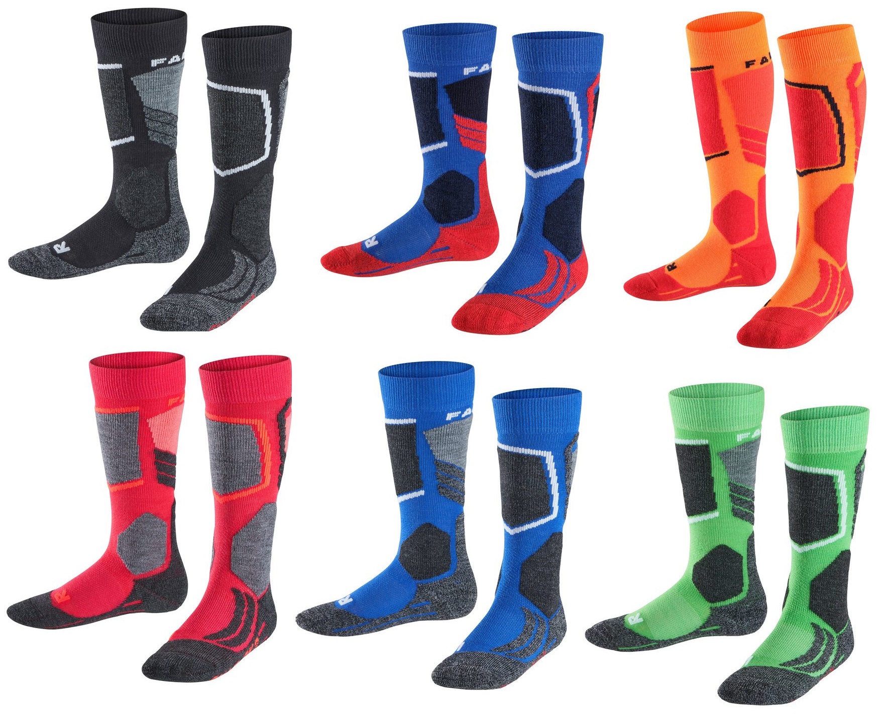 11432_SK2_kids_blackmix_2020_set FALKE SK2 Intermediate Kids Kinder Skisocken Collection 2026