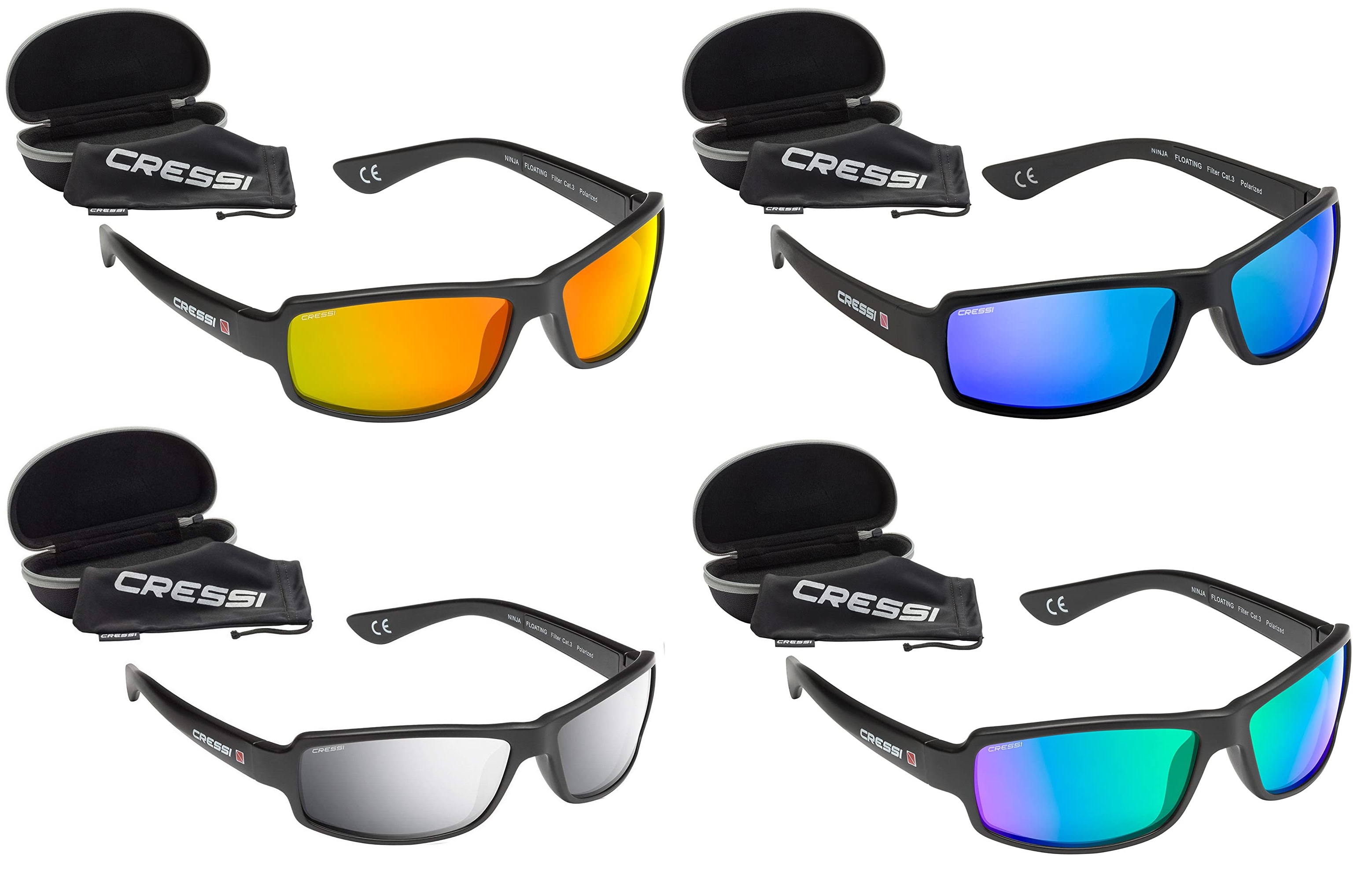 CRESSI NINJA FLOATING verspiegelte Sonnenbrille Schwimmfähige Sportbrille