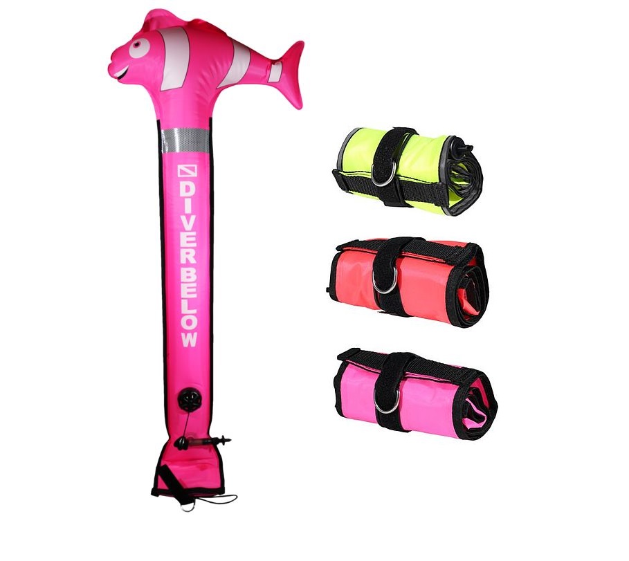 Tauchsportvertretungen NEMO Boje mit Tasche Sicherheitsboje Dekoboje 150 cm