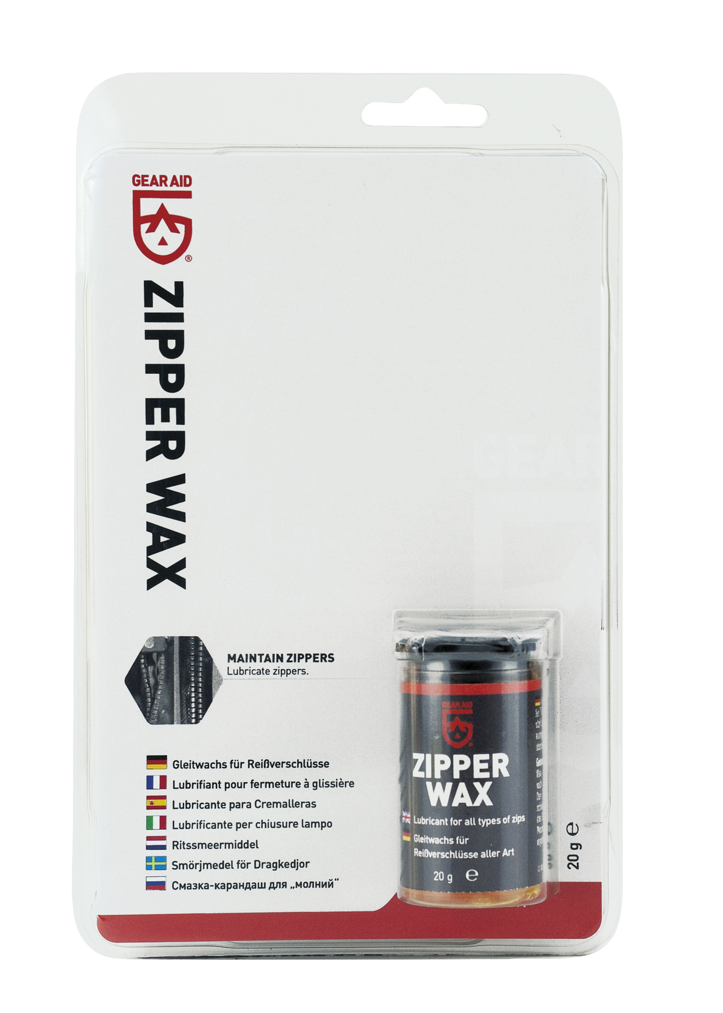 841_029_008_28116_Zipper-Wax_rgb Gear Aid ZIPPER Max Wax Gleit und Pflegemittel für Trocken Reißverschlüssel