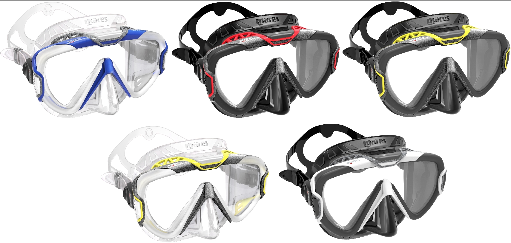 411069_PureWire_BLGCL_set_klein Mares PURE WIRE Tauchmaske Taucherbrille