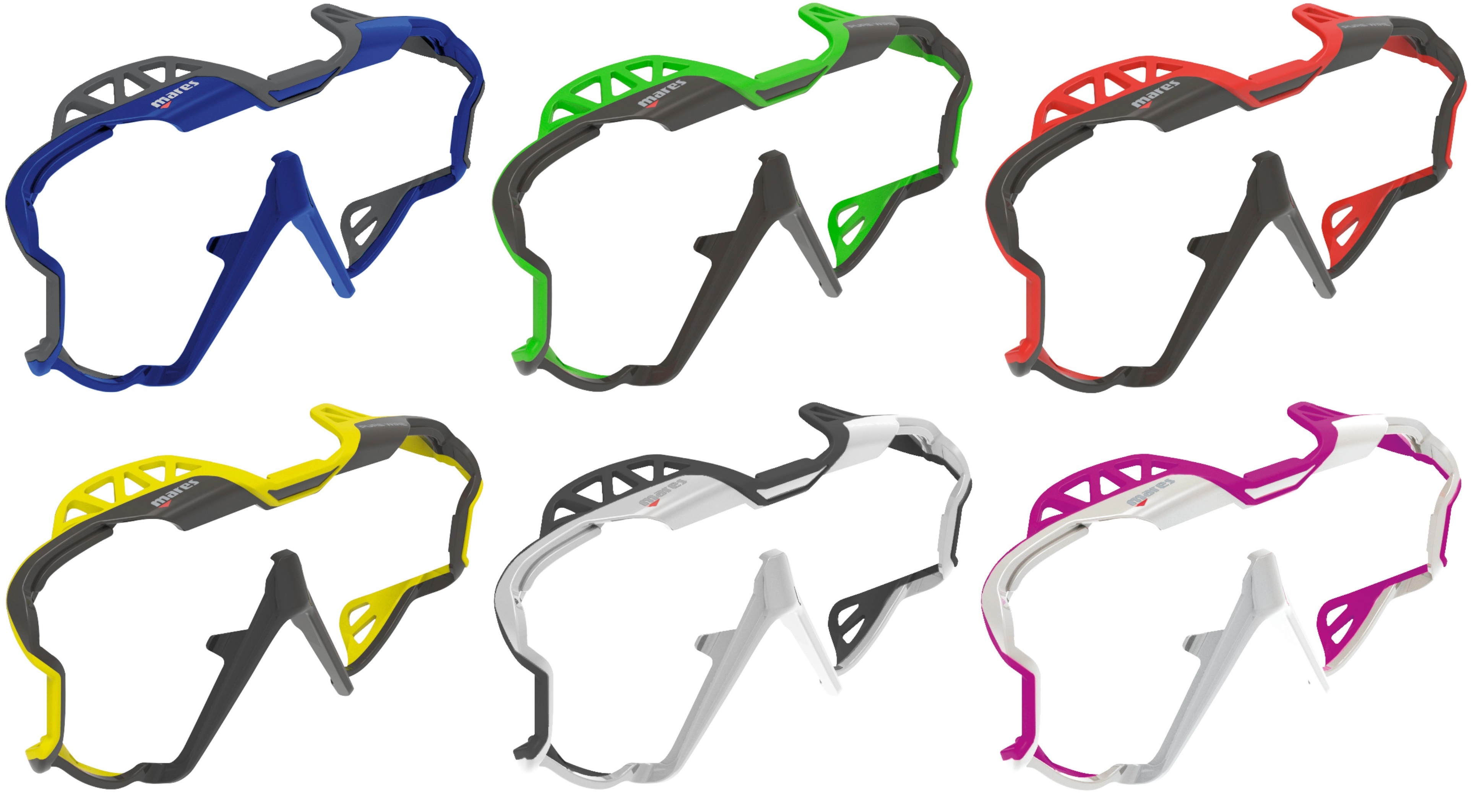mares-diving-pure-wire-frame-blg_set Mares PURE WIRE FRAME Wechselrahmen für PURE WIRE Tauchmaske