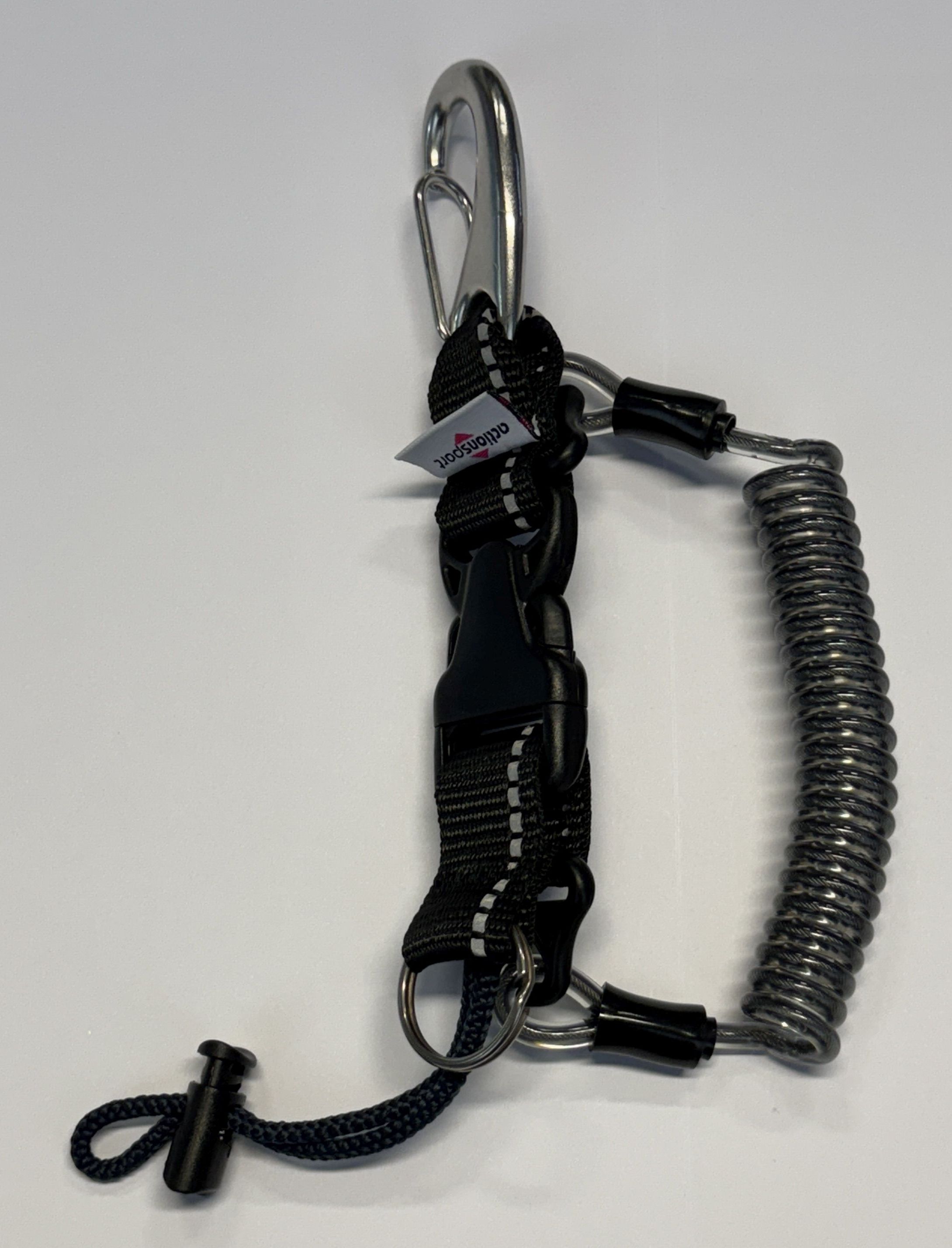 ActionSport INOX Spiralkabel mit Edelstahlkarabiner