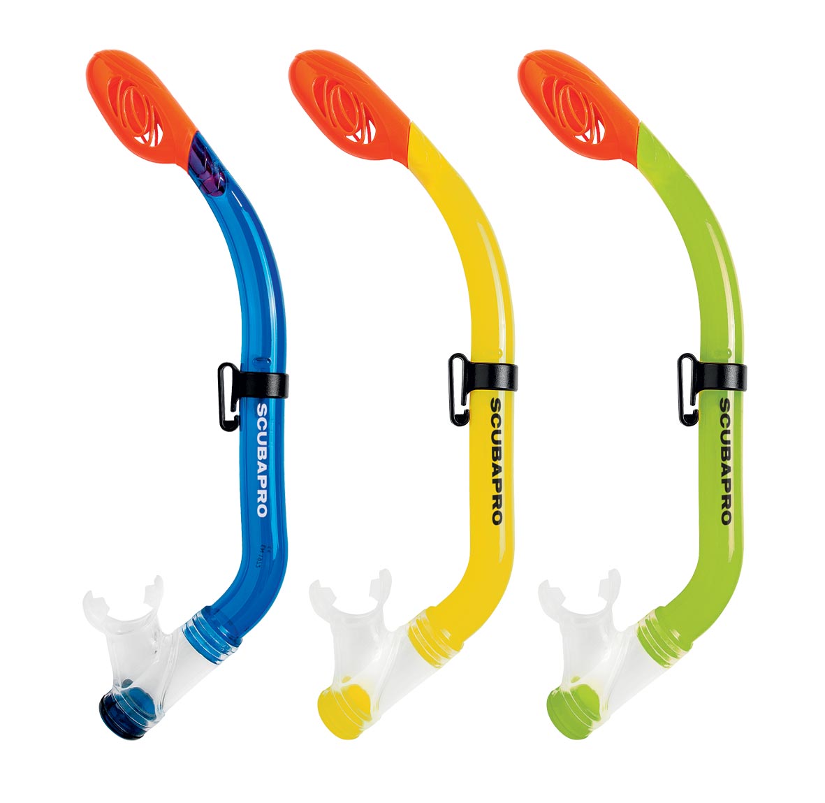 mini_dry_blue_yellow_green Scubapro MINI DRY Trockenschnorchel für Kinder