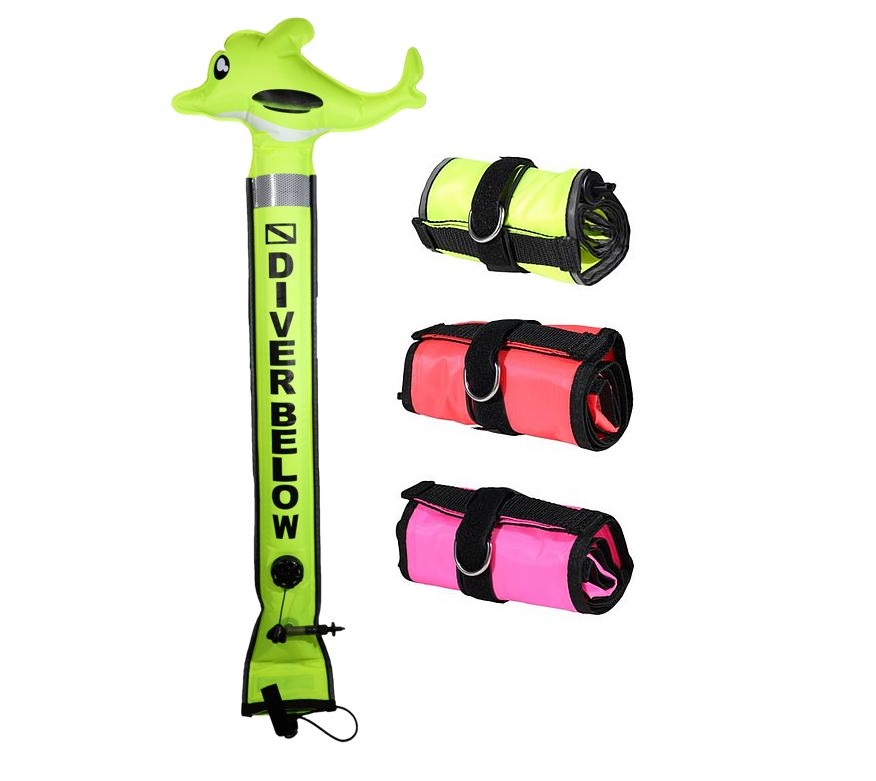 OCEAMA DELFIN Boje 150 cm mit Tasche Sicherheitsboje Dekoboje 