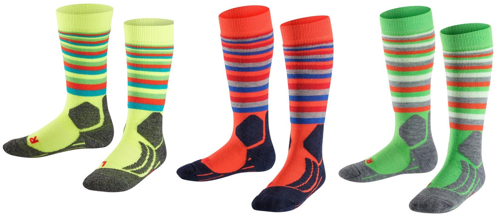 11532_SK2_stripe_lightning_2020_set FALKE SK2 Intermediate STRIPE Kids Kinder Skisocken Collection 2026