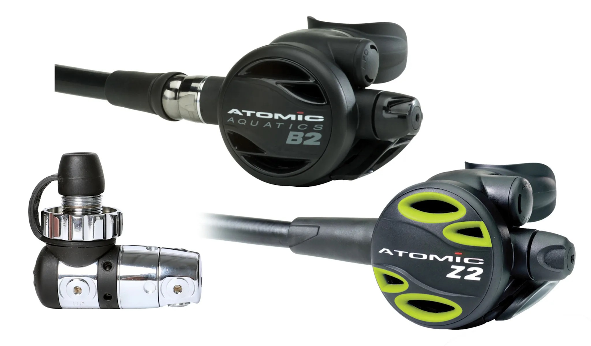 Atomic Aquatics B2 DIN Sealed Atemregler mit Octopus Z2 Atemreglerset