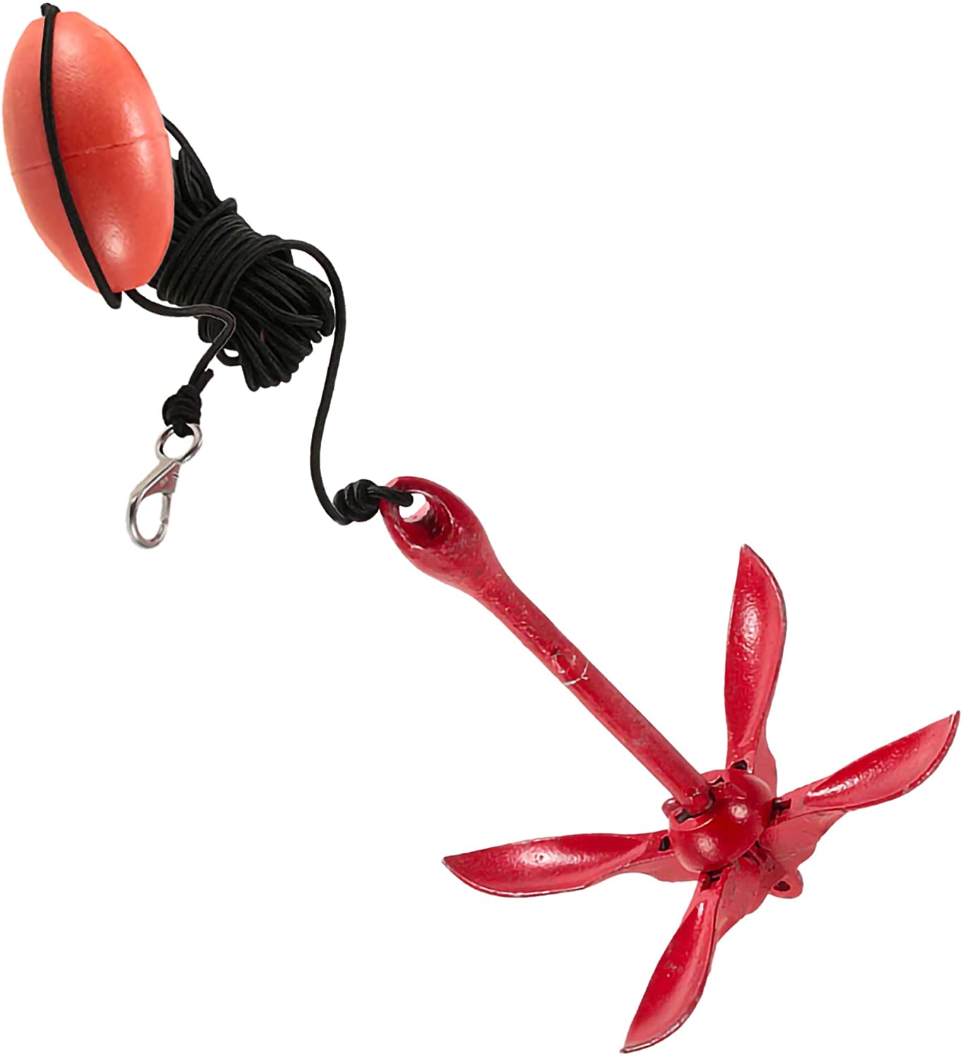 NS000000_squid_anker_red CRESSI Squid Anker Set 1,6 kg Anker für SUPs und Kajaks aus Kohlenstoffstahl