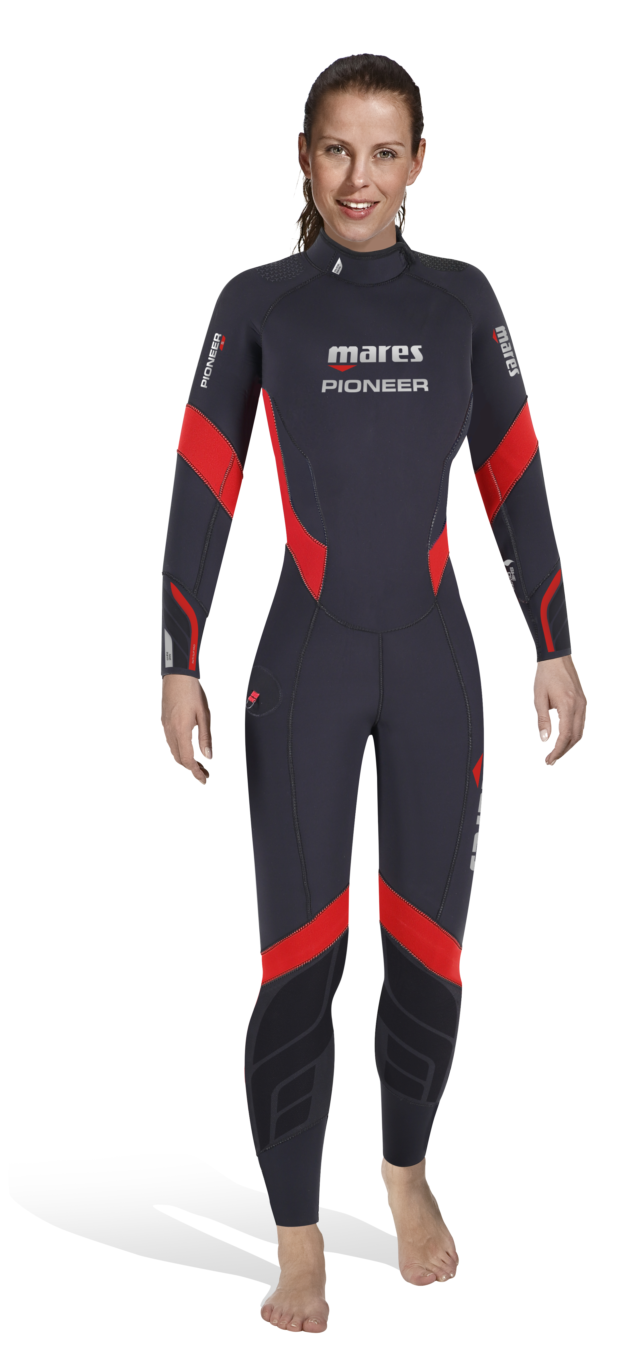 412345_Pioneer_5_SheDives Mares PIONEER 5 mm Damen Tauchanzug mit Kopfhaube Collection 2022
