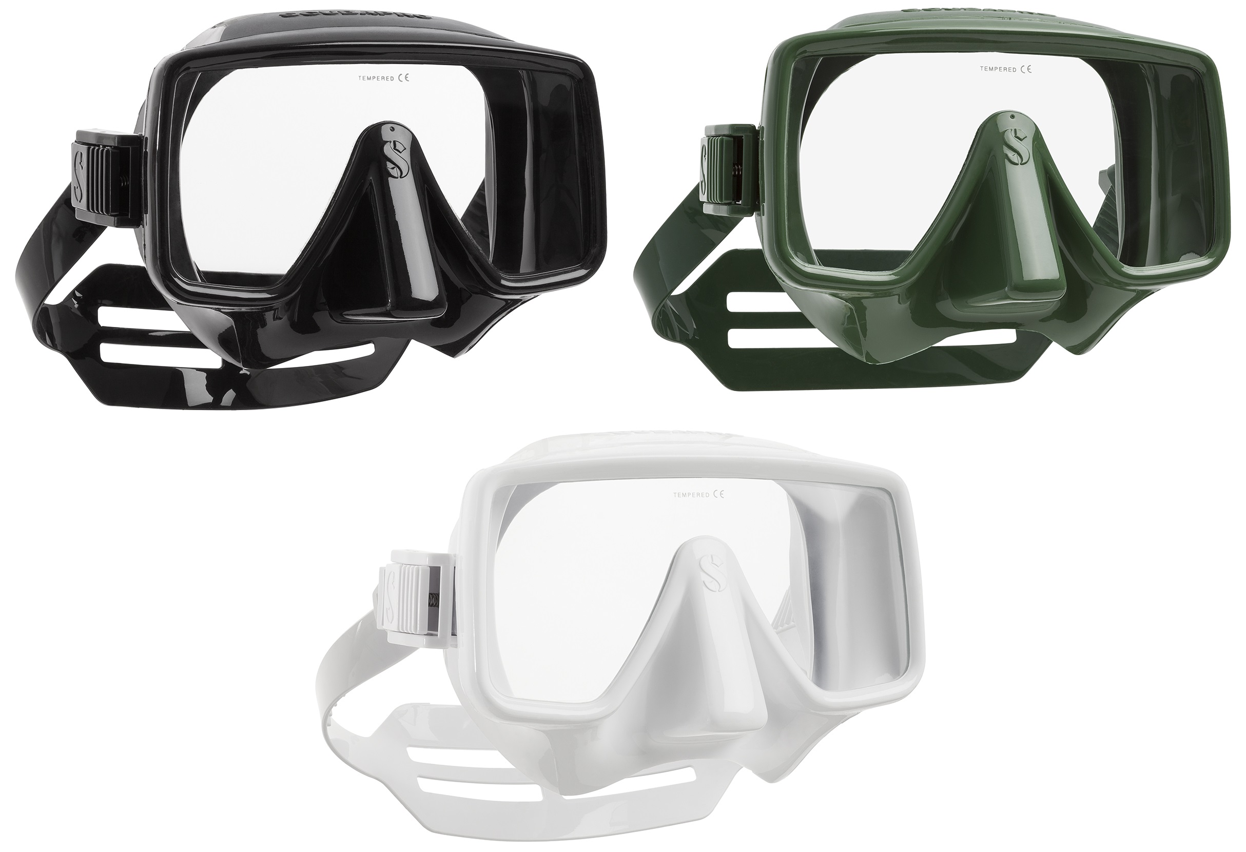 FRAMELESS_blk_24-340-110_Set Scubapro FRAMELESS MASK Einglas Tauchmaske Taucherbrille